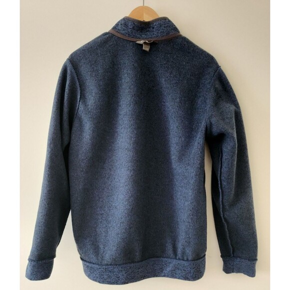 Eddie Bauer Mens Radiator Fleece Snap Front Pullover Navy Blue Mock Neck Size L - Picture 4 of 9